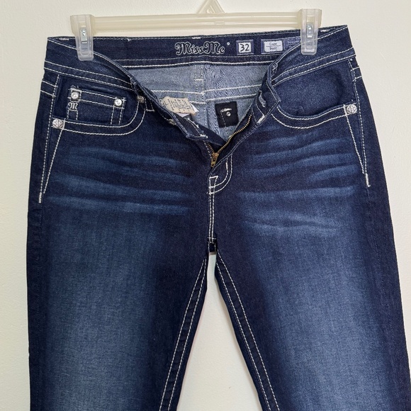 NWOT Miss Me Chloe Bootcut Jeans with Metallic Glitz Faux Flap Pockets Size 32 - Picture 7 of 15